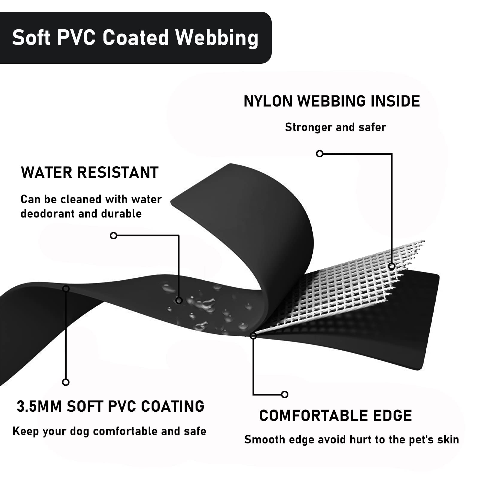 Zaler Waterproof Dog Collar, Adjustable Odor Proof Dog Collars Easy To Clean, Soft Comfortable Pet Collars For Large, Medium Sma