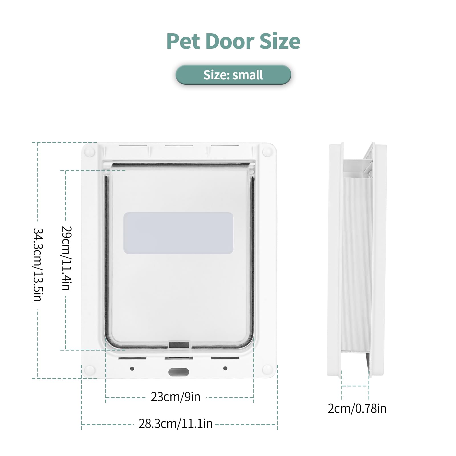 Small Doggie Door With Magnetic Locking Panel For Home Security - Durable & Weatherproof 13.5X11.1 For Small To Medium Dogs, Cat