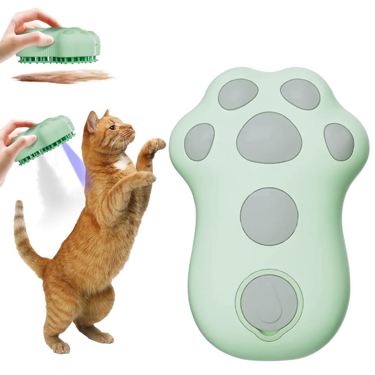 Qpets Pet Grooming Shedding Brush For Dogs And Cats, Electric Pet Steam Hair Brush With Uv Light, Cat Comb Dog Comb Dog Hair Bru