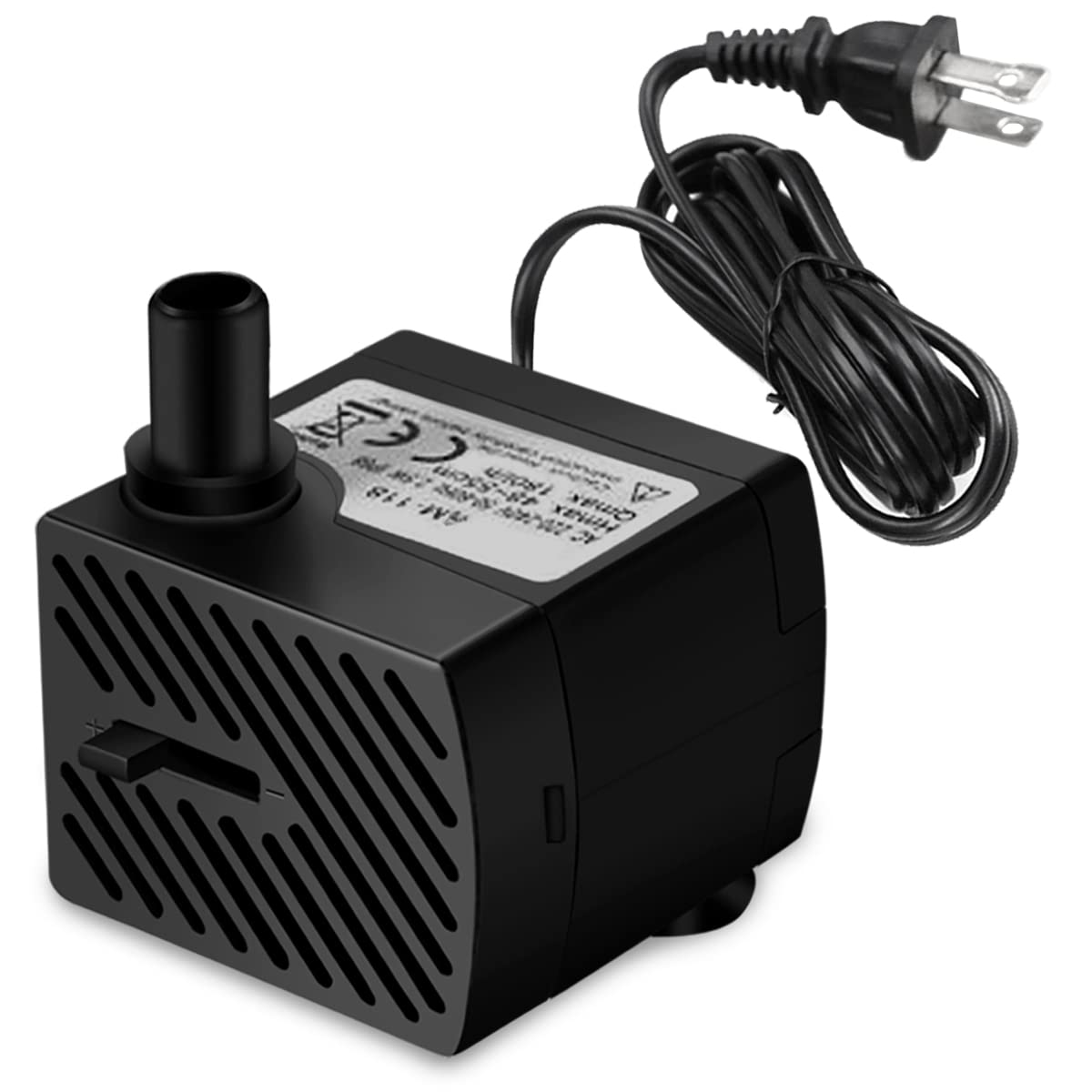 DOMICA Mini Submersible Water Pump 3W 50GPH for Aquariums, Fountains, Black