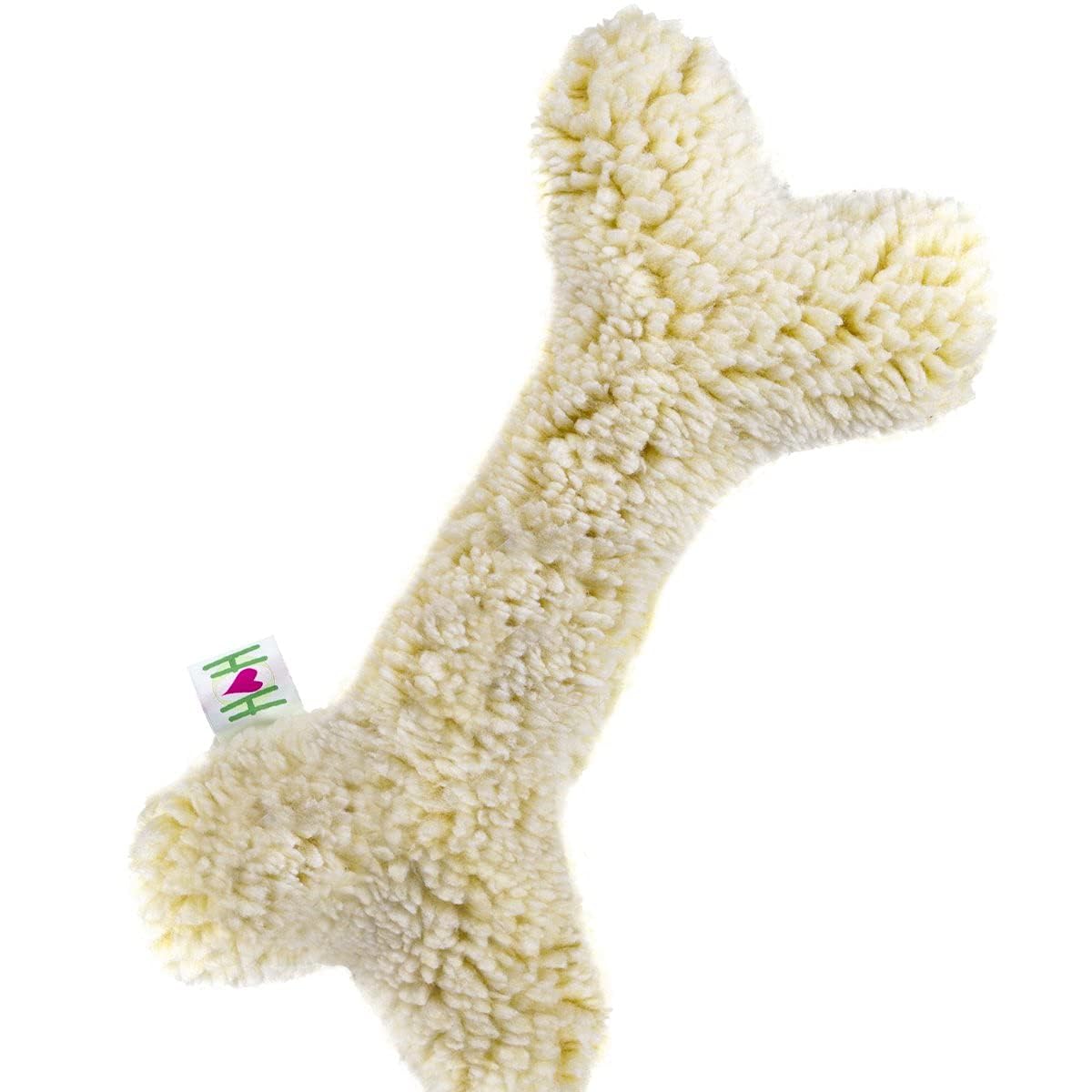HuggleHounds Plush Bone Dog Toy - Dog Fuzzy Bone Toy, Soft Fleece, Durable Stuffed Dog Toy for Large Breeds, Puppies, Faux Sheep