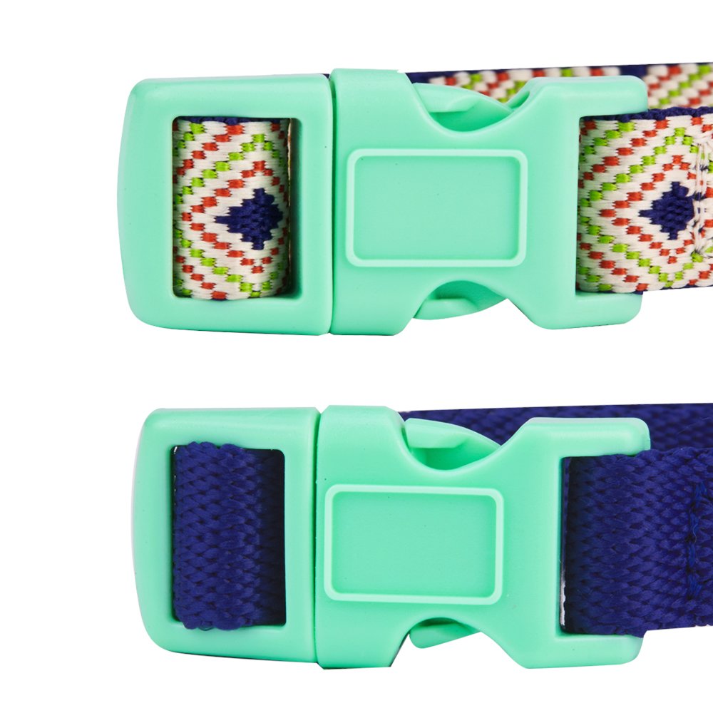 Blueberry Pet Pack Of 2 Multiple Patterns Mix And Match Stunning Diamonds Adjustable Dog Collar With Detachable Green Bow Tie, Small, Neck 12'-16'