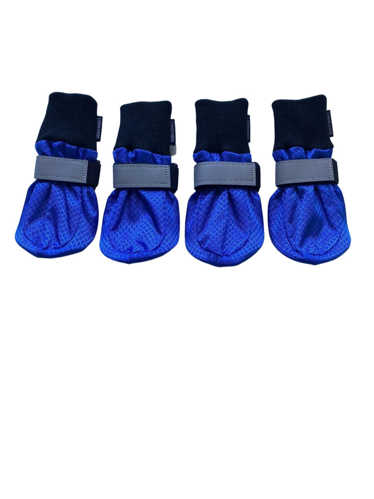 LONSUNEER Paw Protector Dog Boots Soft Sole Nonslip and Reflective Set of 4 Color Blue Size Small