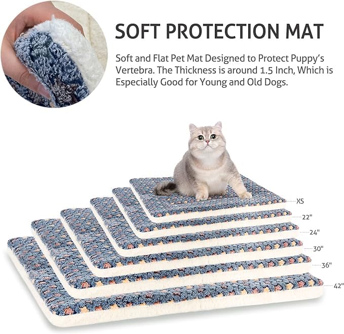 Mora Pets Dog Bed Crate Pad Ultra Soft Pet Bed With Cute Star Print Washable Crate Mat For Large Medium Small Dogs Reversible Fleece Dog Crate Kennel Mat Cat Bed Liner 29 X 21 Inch Dark Blue