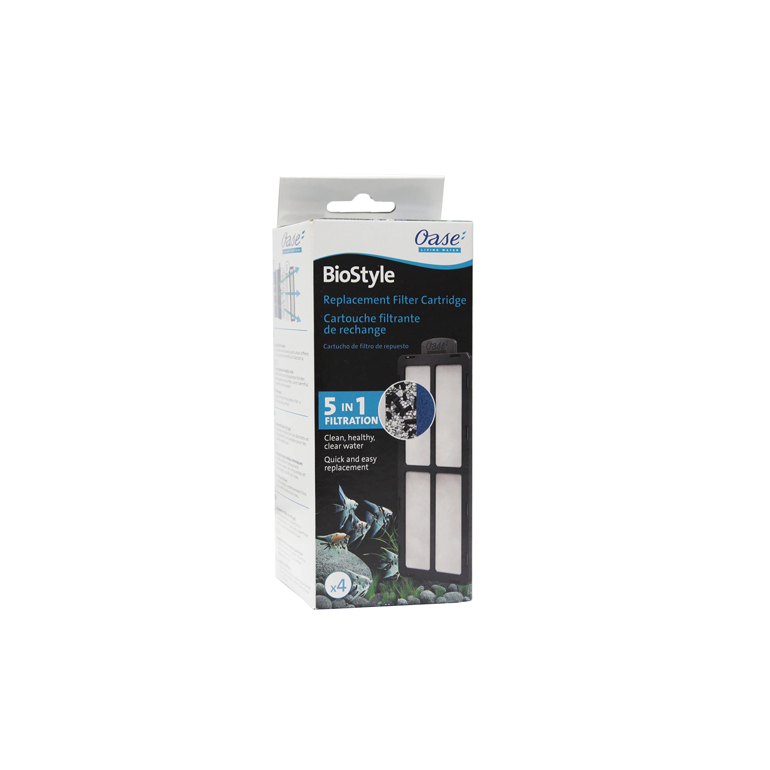 Oase Indoor Aquatics Biostyle Replacement Filter Cartridge Set Of 4, Black (84243)