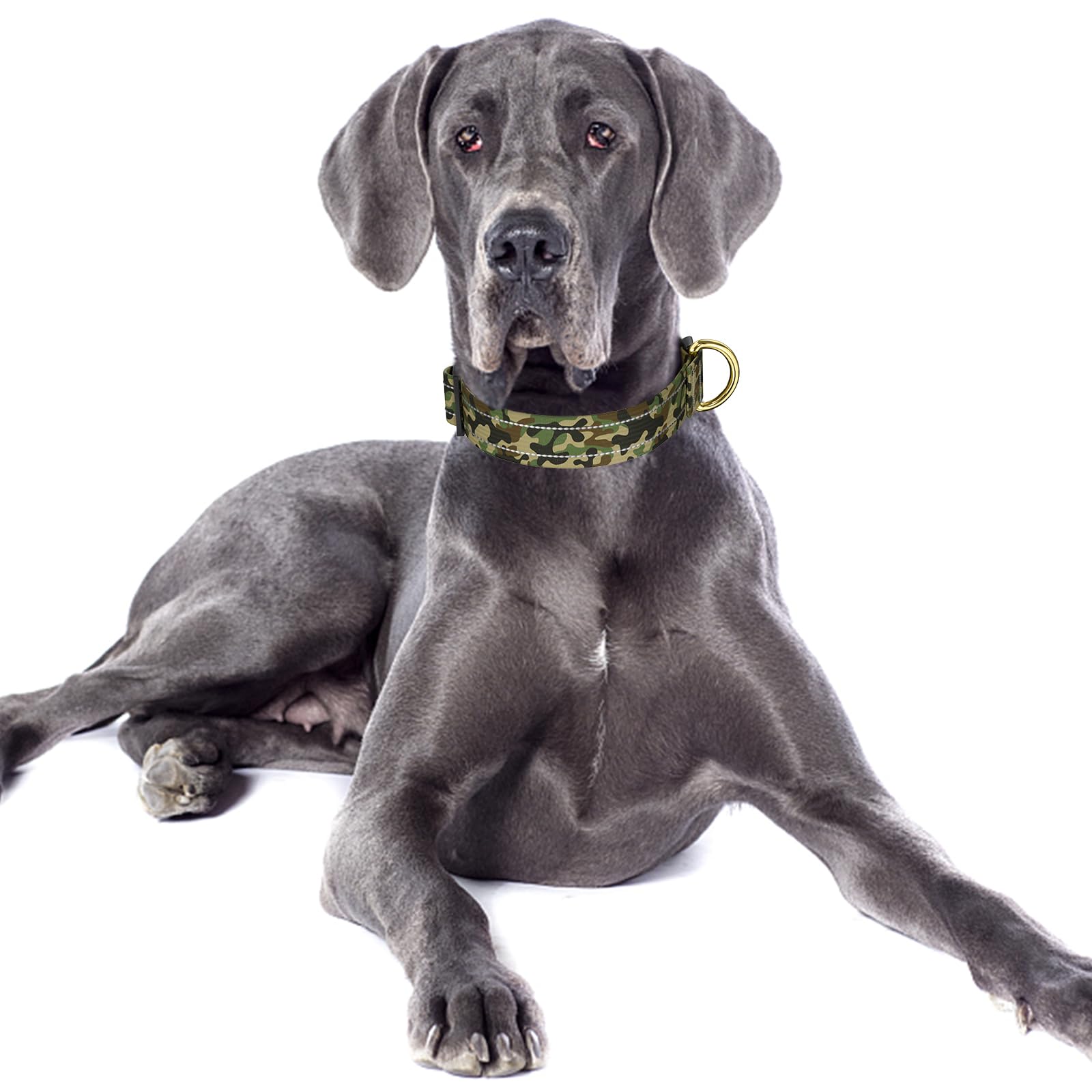 Moodel Reflective Dog Collar For Large Dogs, Cute Camouflage Adjustable Heavy-Duty Nylon Puppy Collar For Boy And Girl Female, S