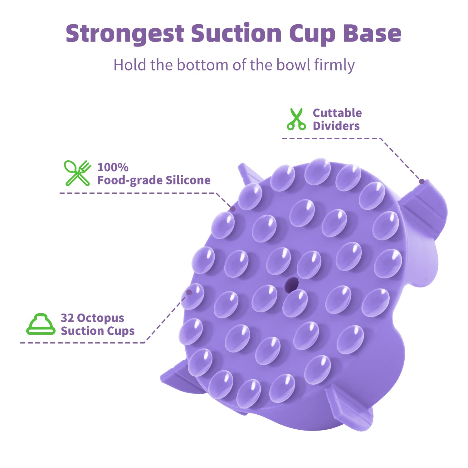 Jaoul Dog Bowl Slow Feeder, X-Large 7 Inch Cuttable Slow Feeder Bowl Insert For Small Medium Large Size Dog Bowls (Large, Purple