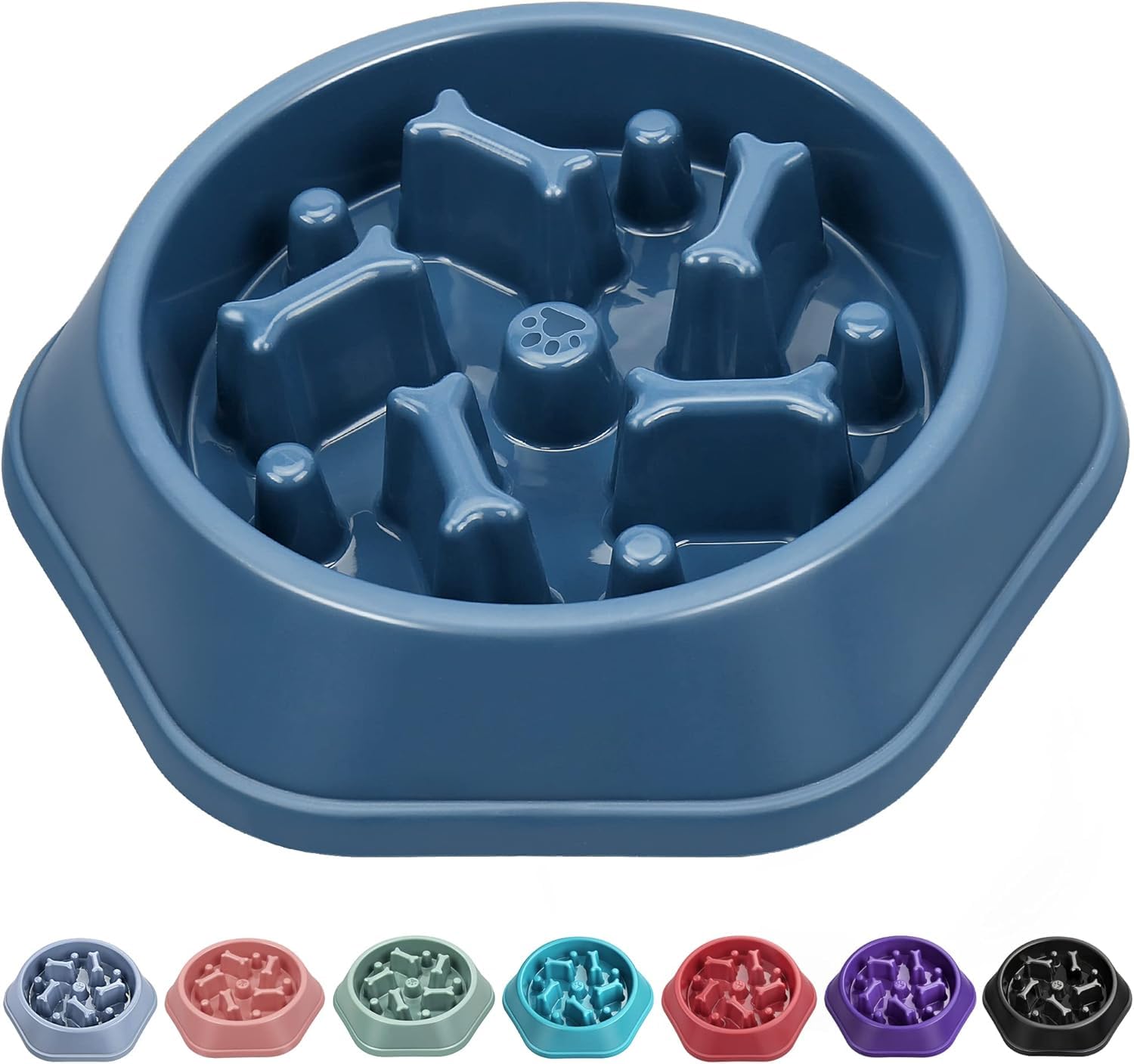 Menovas Slow Feeder Dog Bowl, NonSlip Bowl Durable Preventing Choking Healthy Design Bowl, Interactive Puzzle Toy For Dogs And 