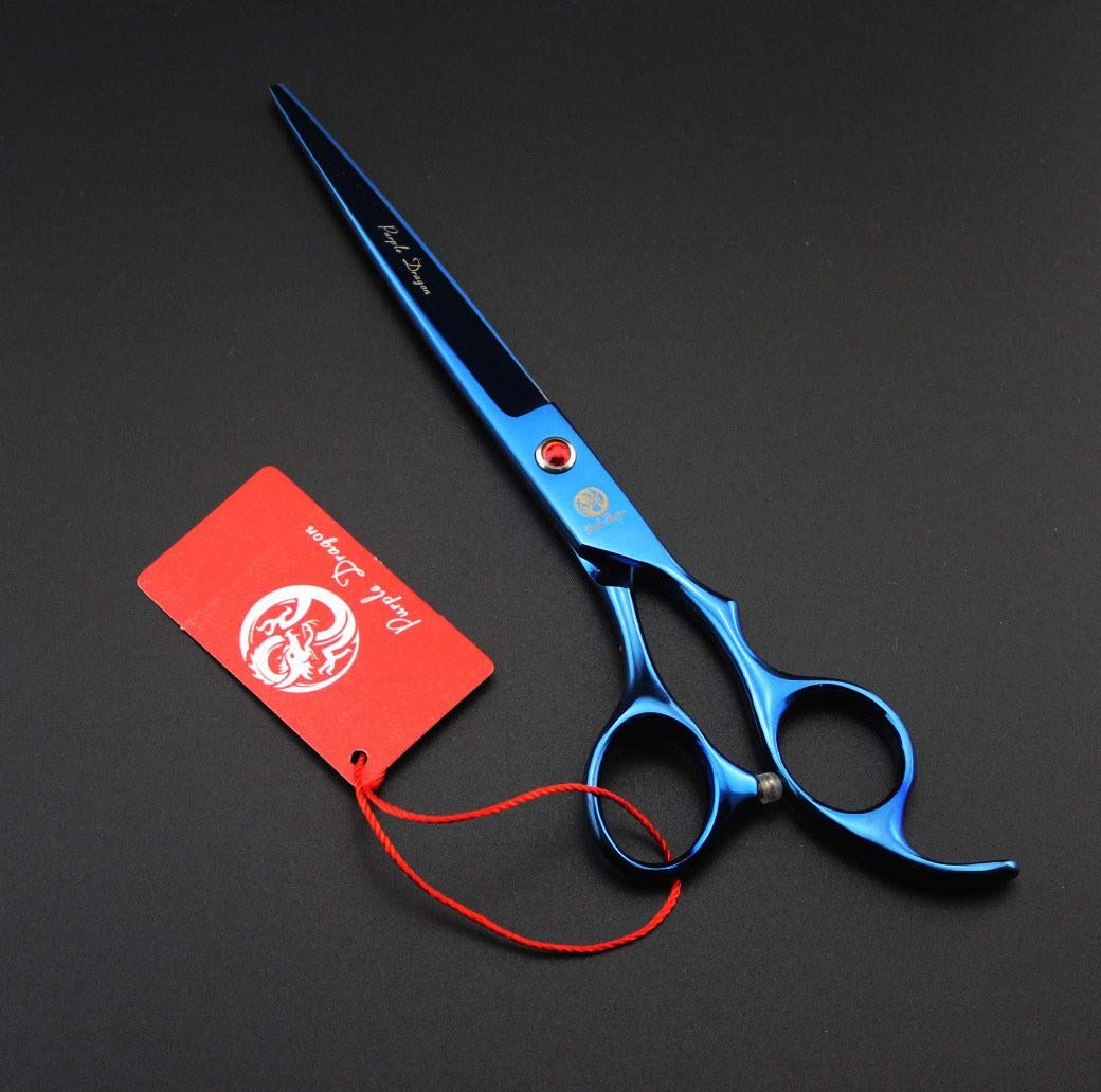 Purple Dragon Professional 7.0 Inch 4Pcs Pet Grooming Scissors Kit Japan Premium Steel Straight & Curved & Thinning Blade Dog Ha