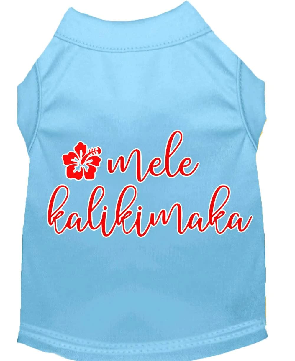 Christmas Pet Dog & Cat Shirt Screen Printed, &quot;Mele Kalikimaka&quot; Bright Pink LG (10-14 lbs.)