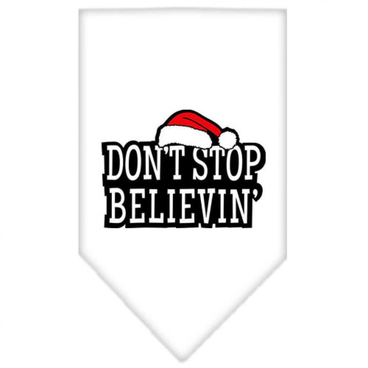 Mirage Pet Products Dont Stop Believing Screen Print Bandana for Pets, Small, White
