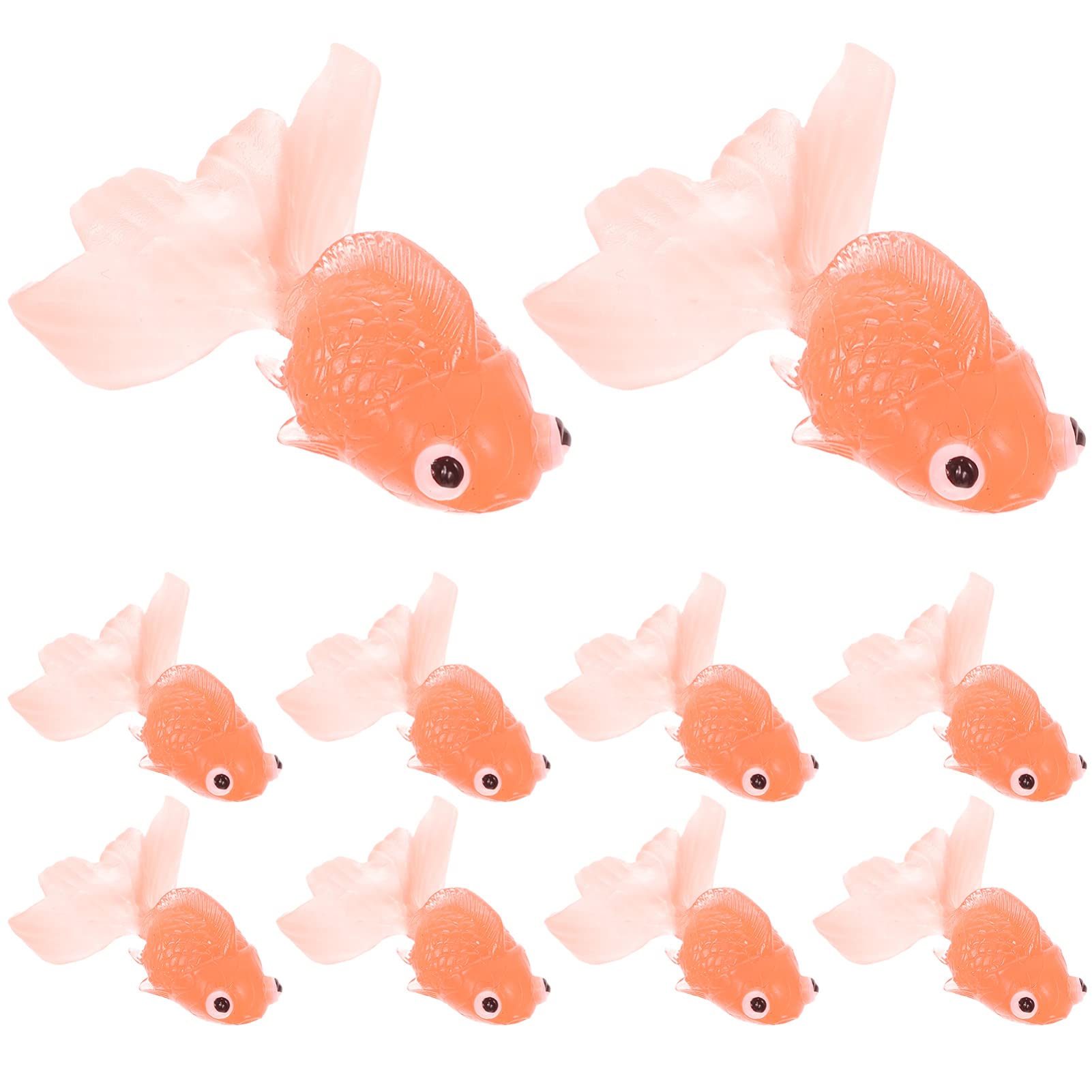 Kisangel Floating Fish 10pcs Miniature Goldfish Artificial Swimming Goldfish Rubber Goldfish Toy Fish Emulation for Aquarium Fis