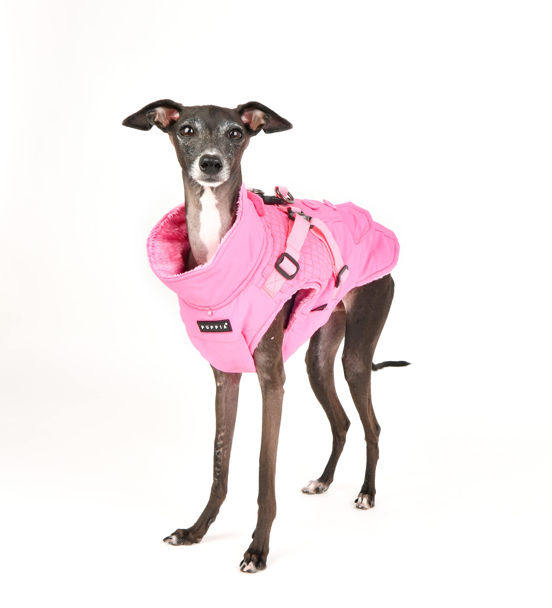Puppia Wilkes Winter Dog Coat With Integrated Harness No Pull Cold Weather Waterproof Warm Fleece Back Zipper For Small & Medium
