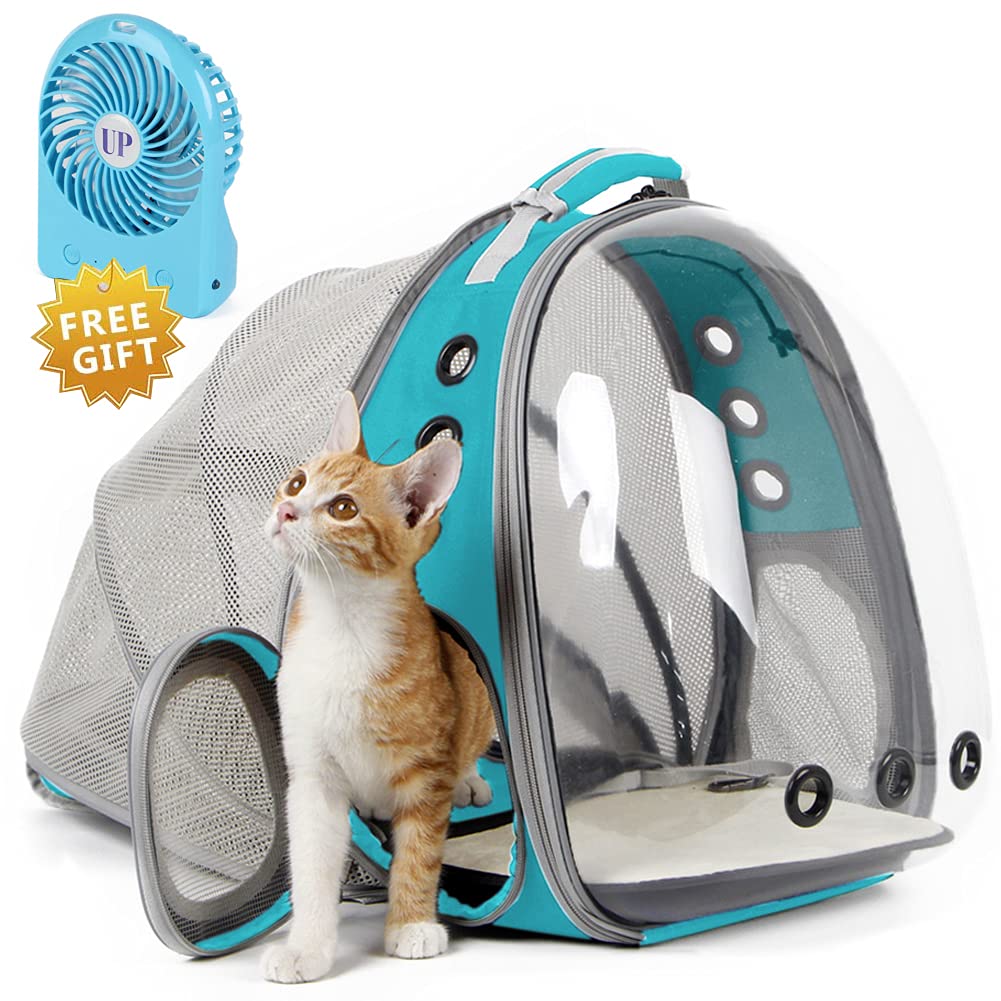 Cat Travel Backpack With Fan, Fit Up To 20 Lbs, Space Capsule Astronaut Clear Bubble Window Pet Backpack For Kitten And Small Pu