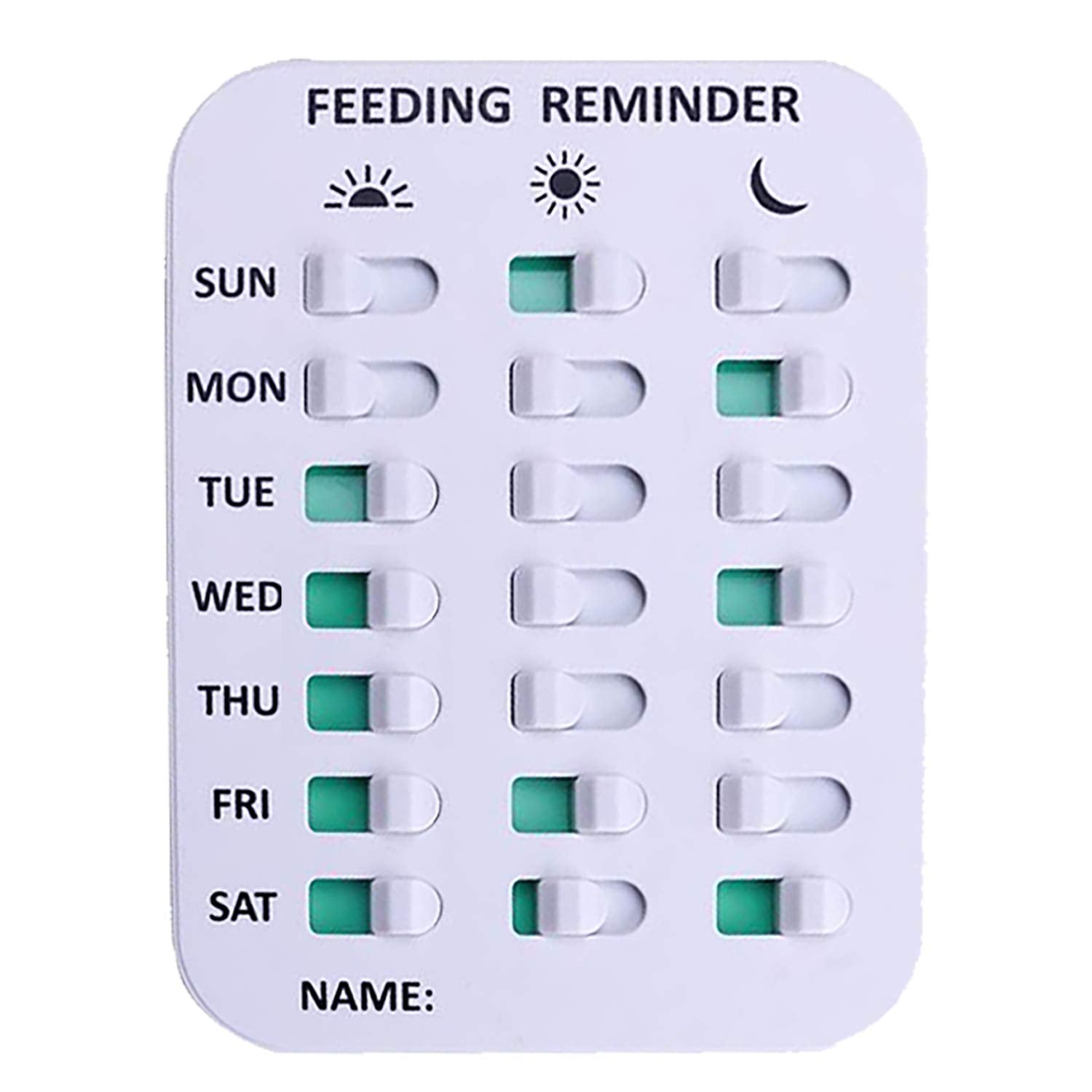 RBD Health Dog Feeding Reminder, Magnetic OR Double Sided Adhesive Application, Reminder with Weekdays AM/PM Indicators to Track