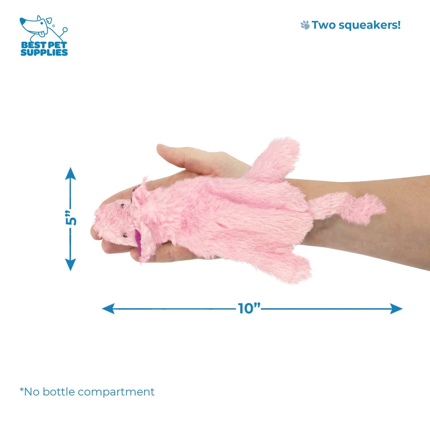 Best Pet Supplies 2-In-1 Stuffless Squeaky Dog Toys With Soft, Durable Fabric For Small, Medium, And Large Pets, No Stuffing For Indoor Play, Supports Active Biting And Play - 1Wild Duck, Pig, Small