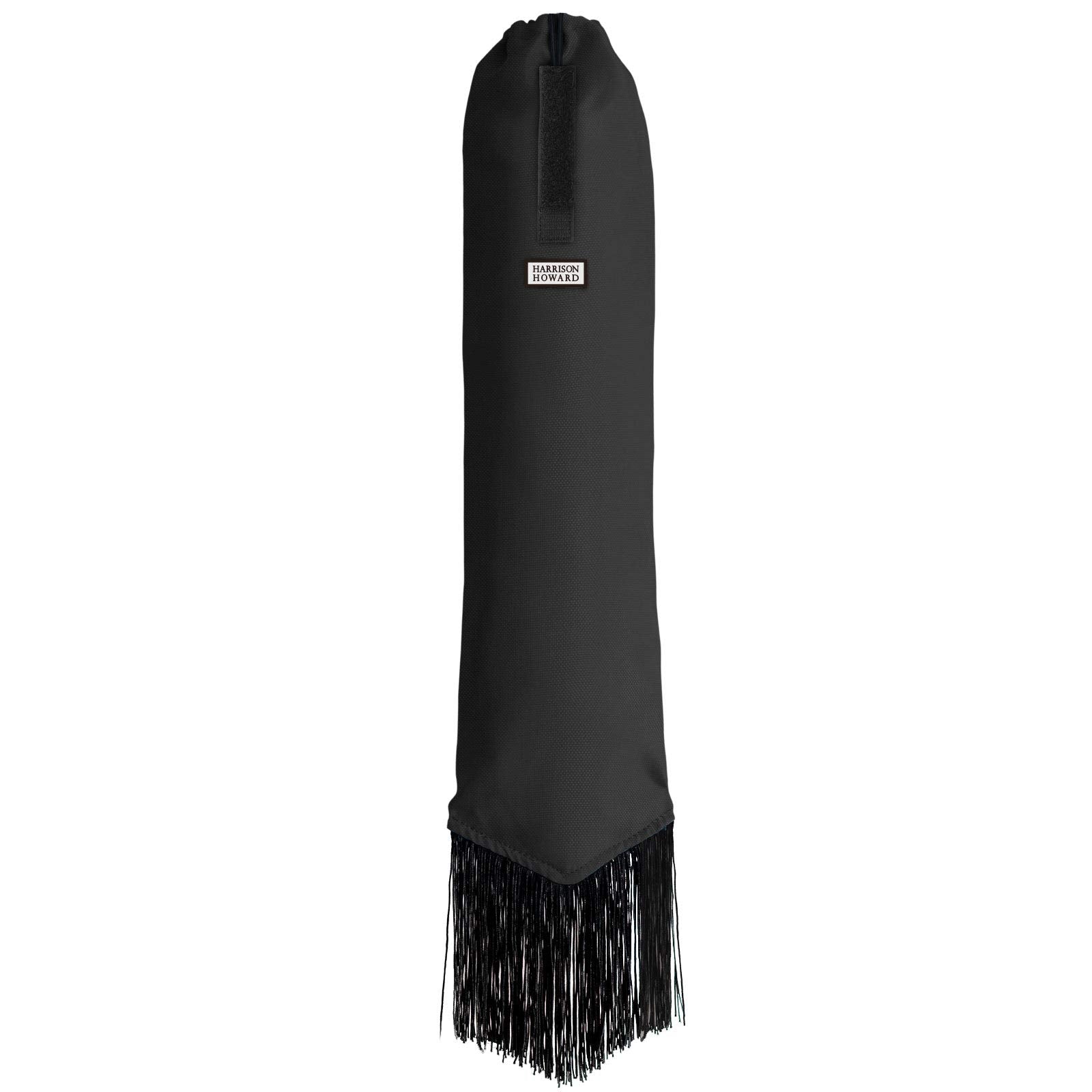 Harrison Howard Smooth Lightweight Adjustable Fastener Nylon Horse Tail Bag With Fringe-Mars Black