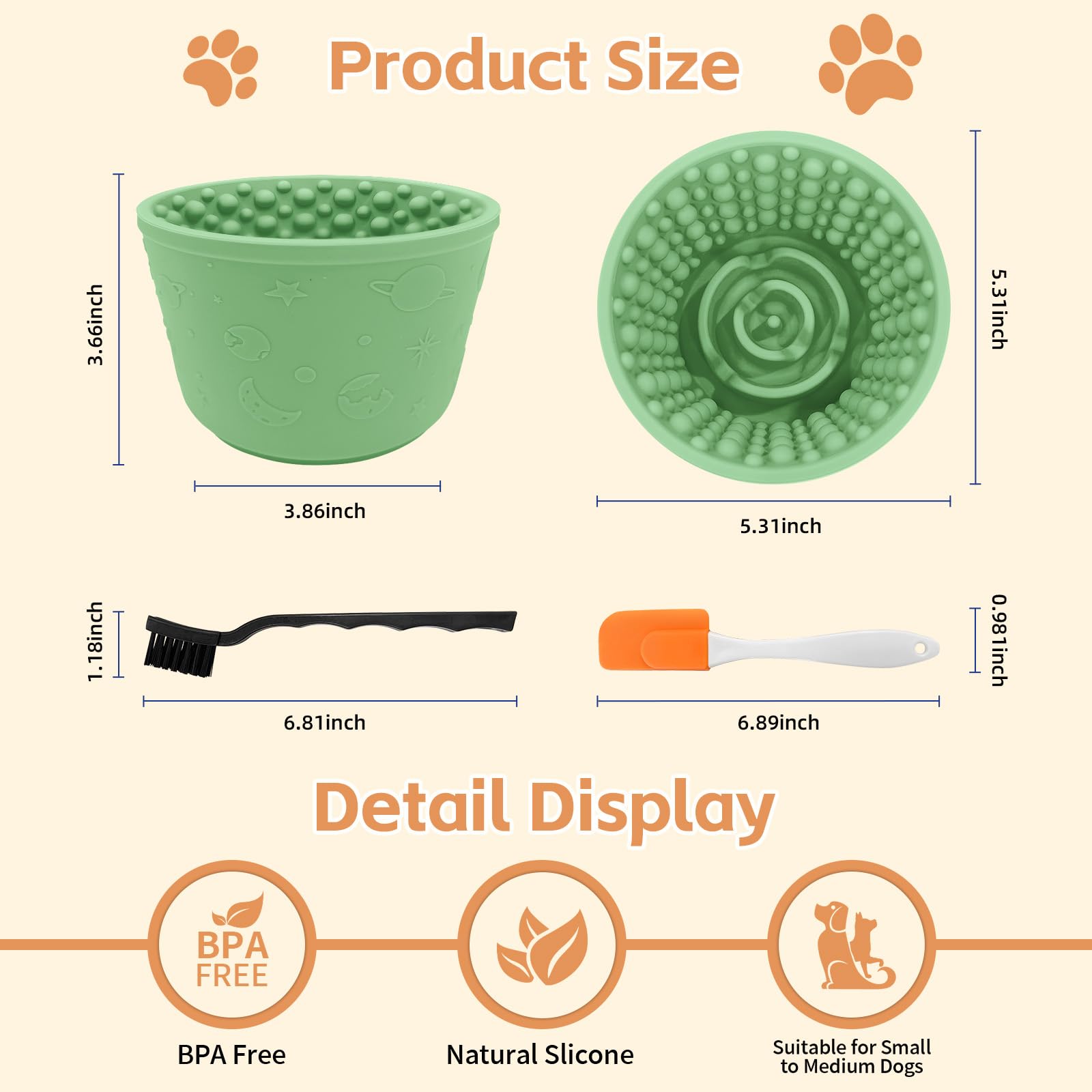 Dog Lick Bowl,Anxiety Relief Non-Slip Silicone Treat Bowl,Durable Anti-Choking Long-Lasting Enrichment Slow Feeder Licking Mat f