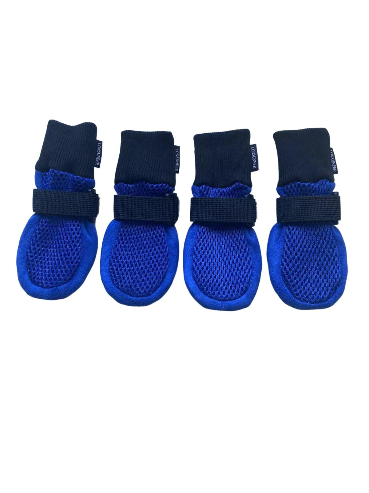 Lonsuneer Dog Shoes Soft And Lightweight With Breathability For Spring Summer And Fall Set Of 4 Size X-Small Blue