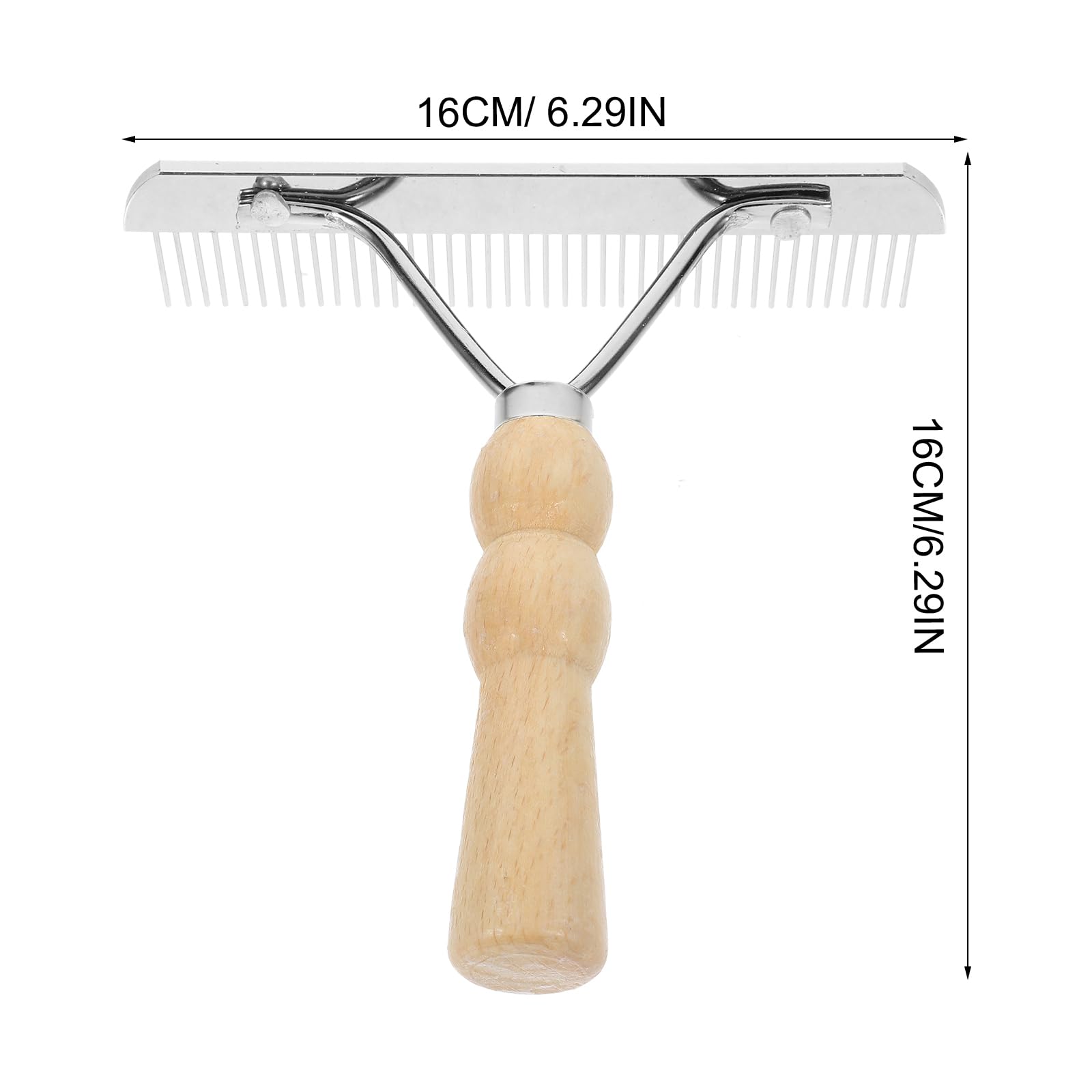 Iplusmile Dematting Brush Rake Comb - Gentle Undercoat Scrubber For Horses, Dogs With Shedding Fur, And Pet Grooming, Wood Handl