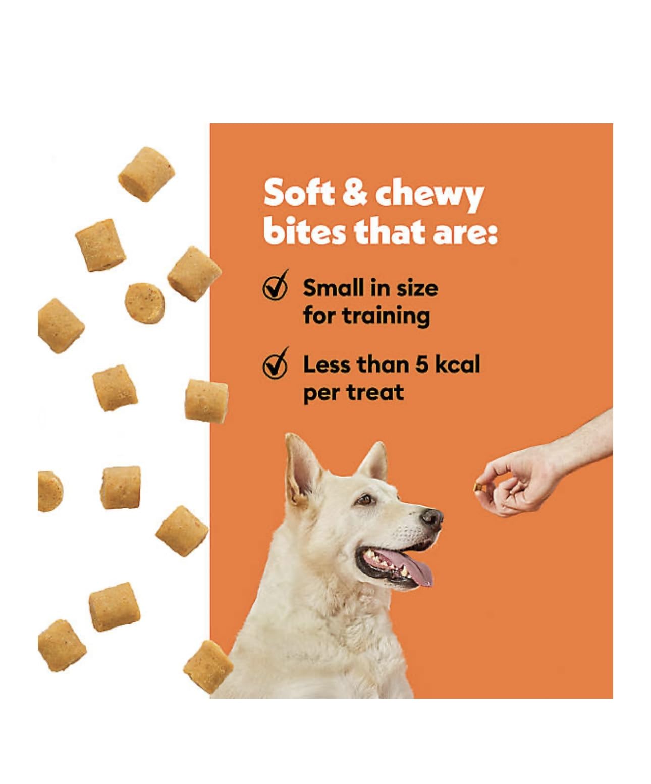Wiggles & Wags Bacon Flavor Training Bites Dog Treats, 16 oz, with Free Bone Dispenser & Roll