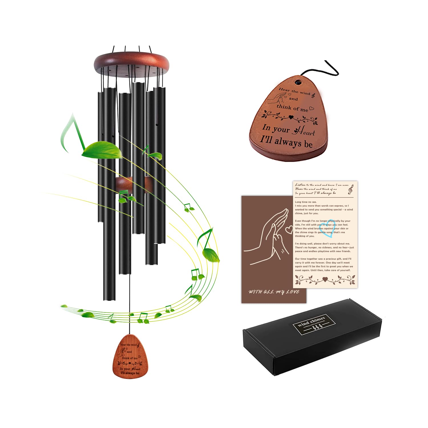 Pet Memorial Wind Chimes, Dog Memorial Gifts - Loss of Dog Sympathy Gift, Pet Passing Away Remembrance Bereavement Gift - in Mem