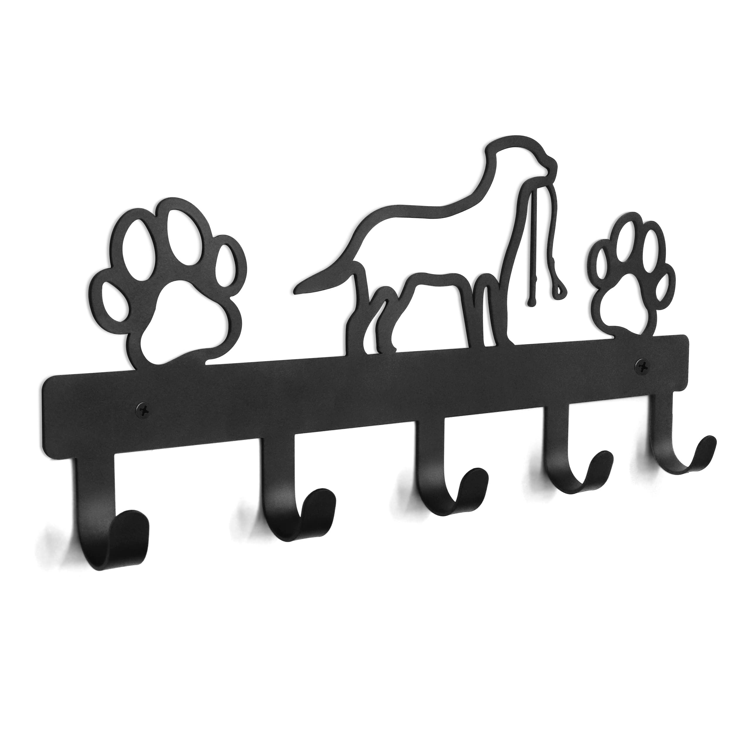 PET ARTIST Dog Leash Holder for Wall, Metal Dog Leash Hooks for Wall Decorative, Dog Leash Hanger Organizer Wall Mount with 5 Ho