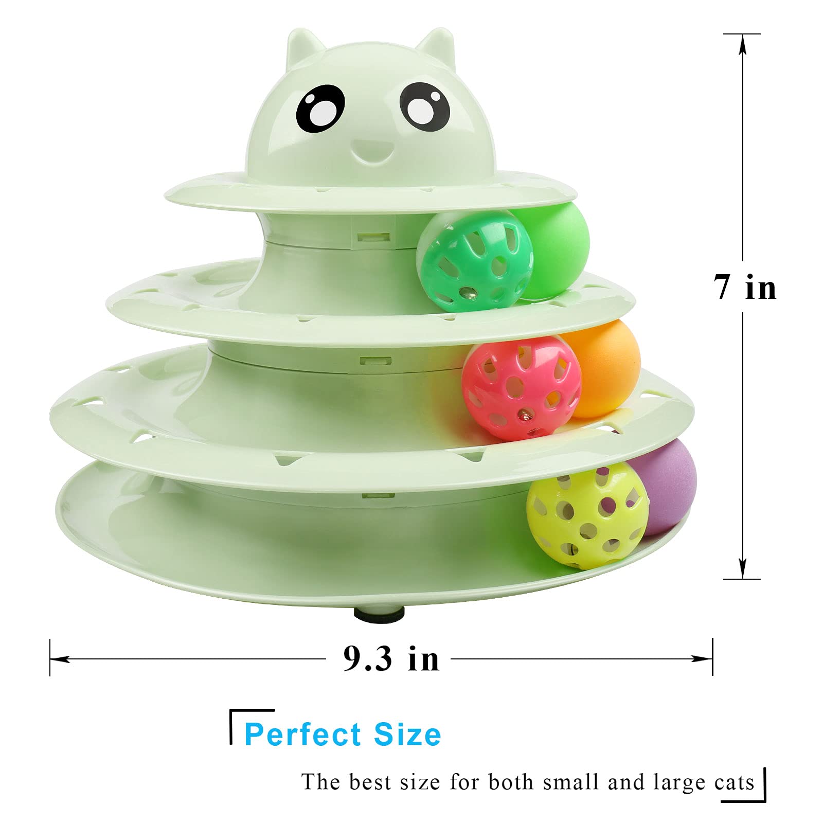 Upsky Cat Toy Roller 3-Level Turntable Cat Toy Balls With Six Colorful Balls Interactive Kitten Fun Mental Physical Exercise Puz