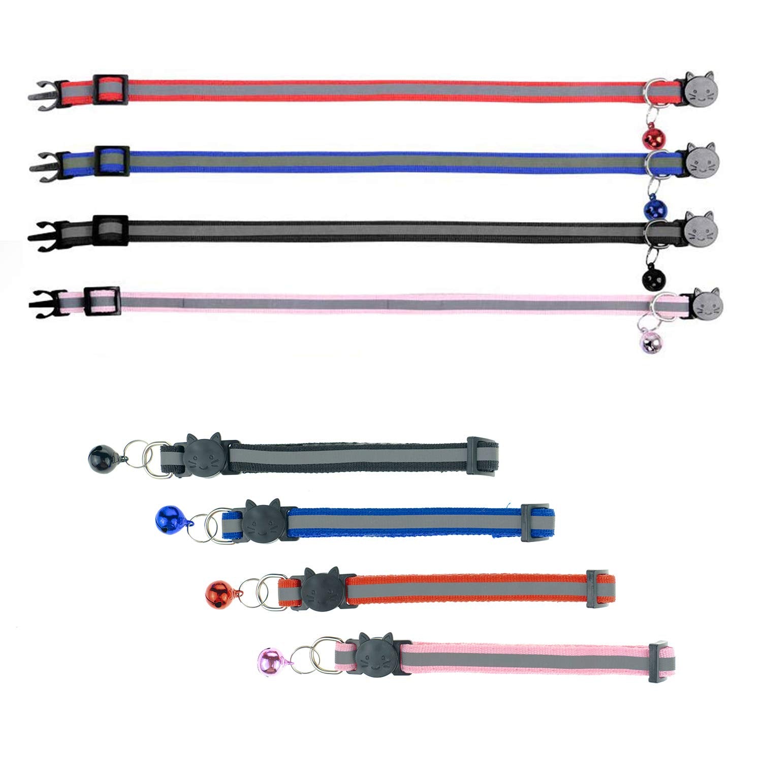 D-Buy Cat Collars, Cat Collars With Bell, Breakaway Cat Collars, Reflective Cat Collars, Nylon Cat Collars With Bell, Collars Fo