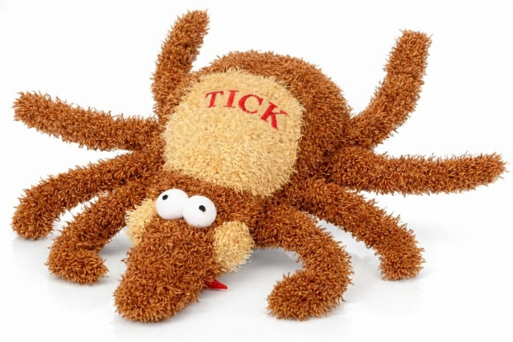 Multipet Tick Dog Toy Large 12'' | Dog Tick 12'' Pet Toy | Large Dog Toy | 12 Inch | Multicolor