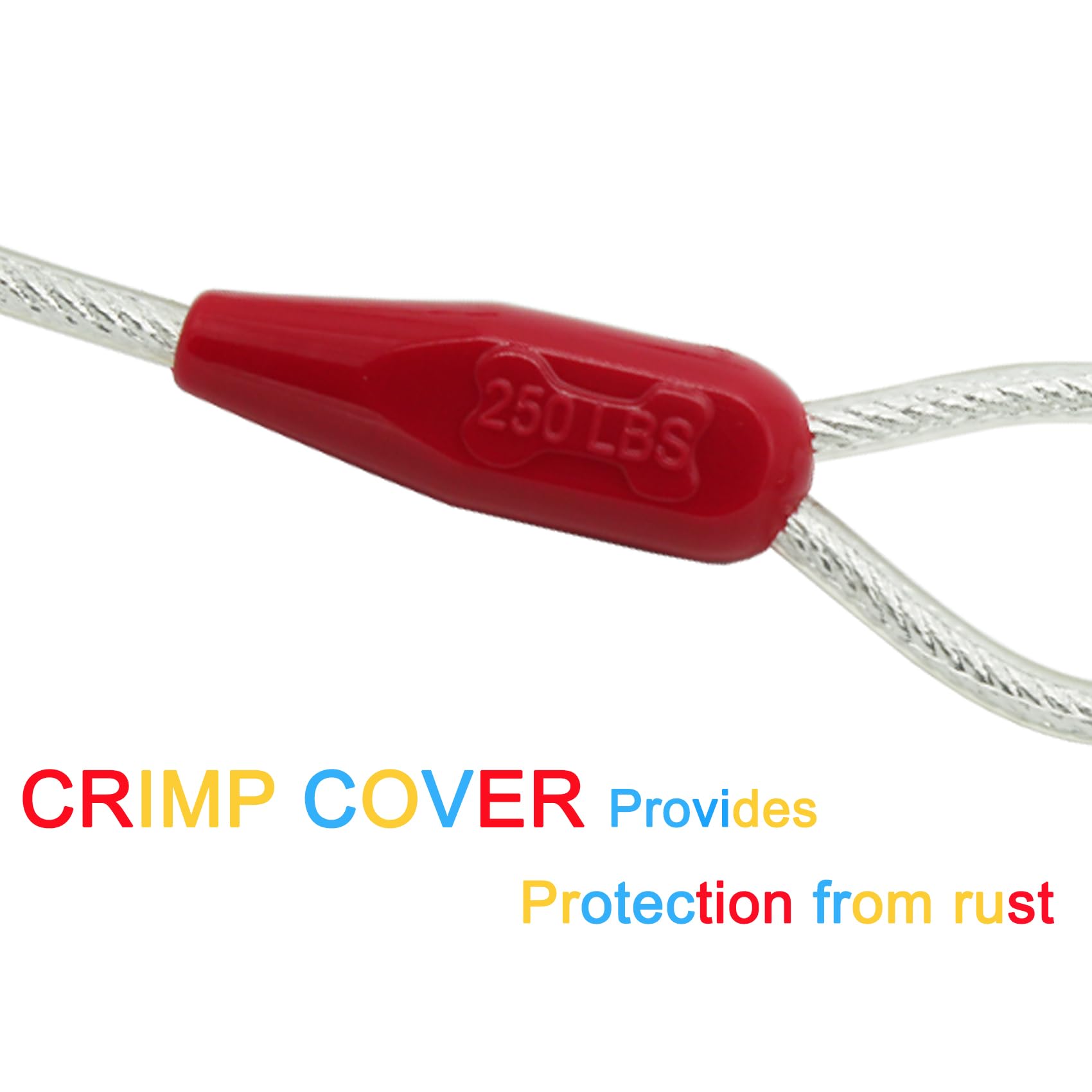 Petest 40Ft Reflective Tie-Out Cable For Super Dogs Up To 250 Pounds