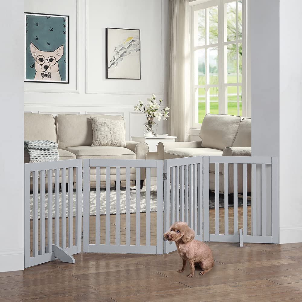 unipaws Freestanding Dog Gate Support Feet, Light Gray, Set of 2, for 0.71" Thick Panels, Model UH5031
