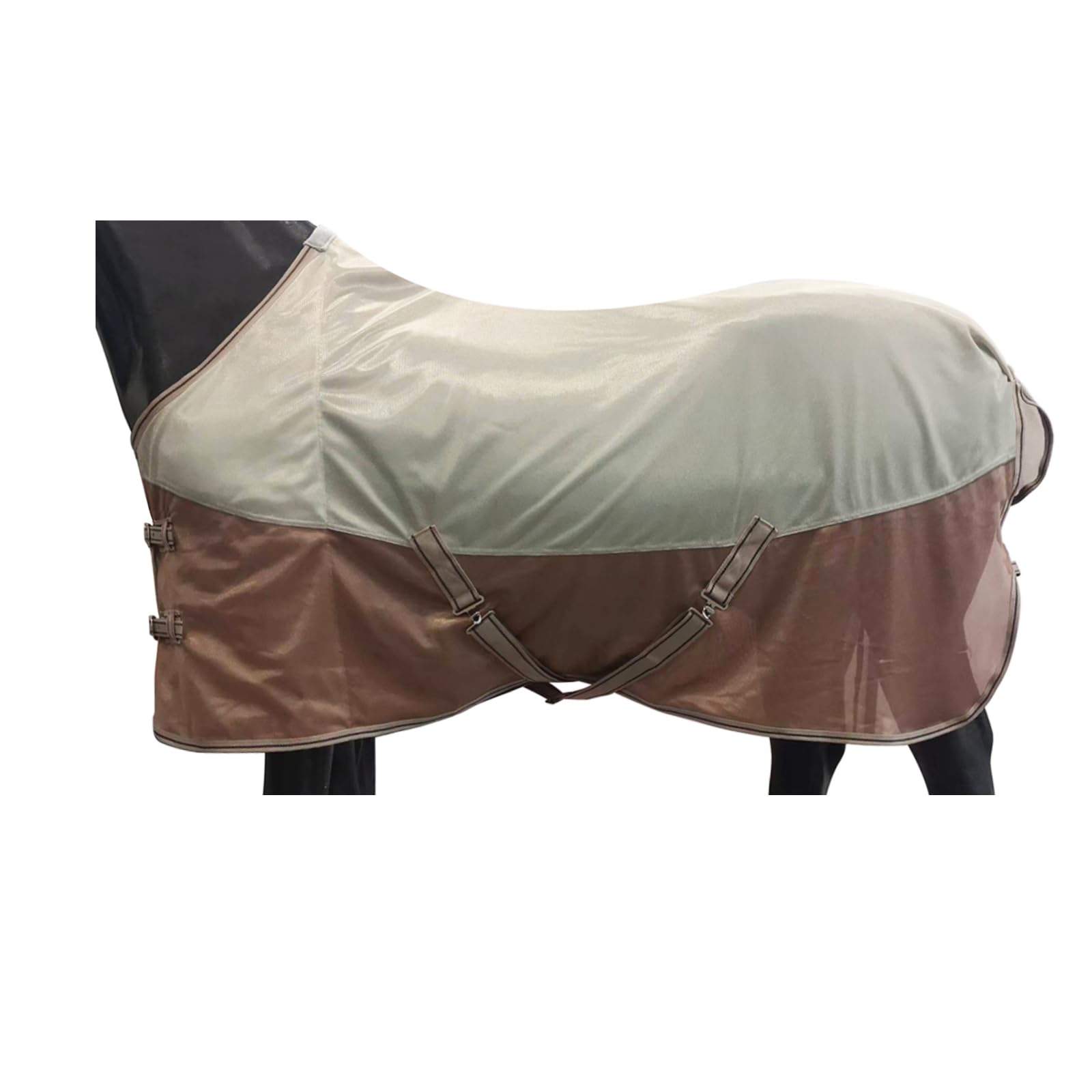 BARN & STABLE Breathable and UV Protective Tear-Resistant Mesh Horse Fly Sheet Comfy Equine Summer Sheet with Removable Web Leg 