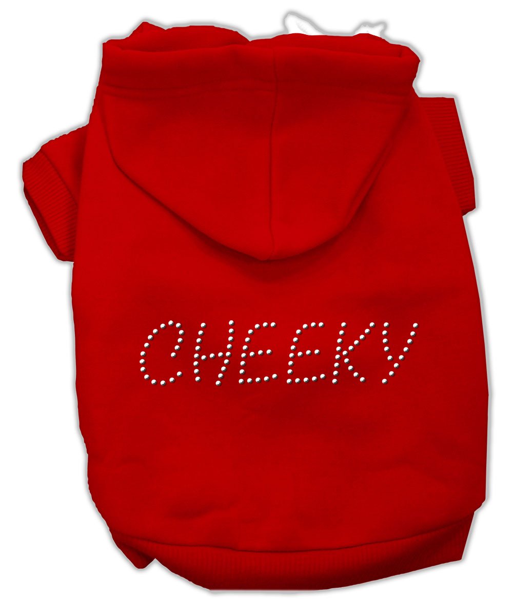 Pet, Dog & Cat Hoodie Rhinestone, Cheeky Red 3XL (25-35 lbs.)