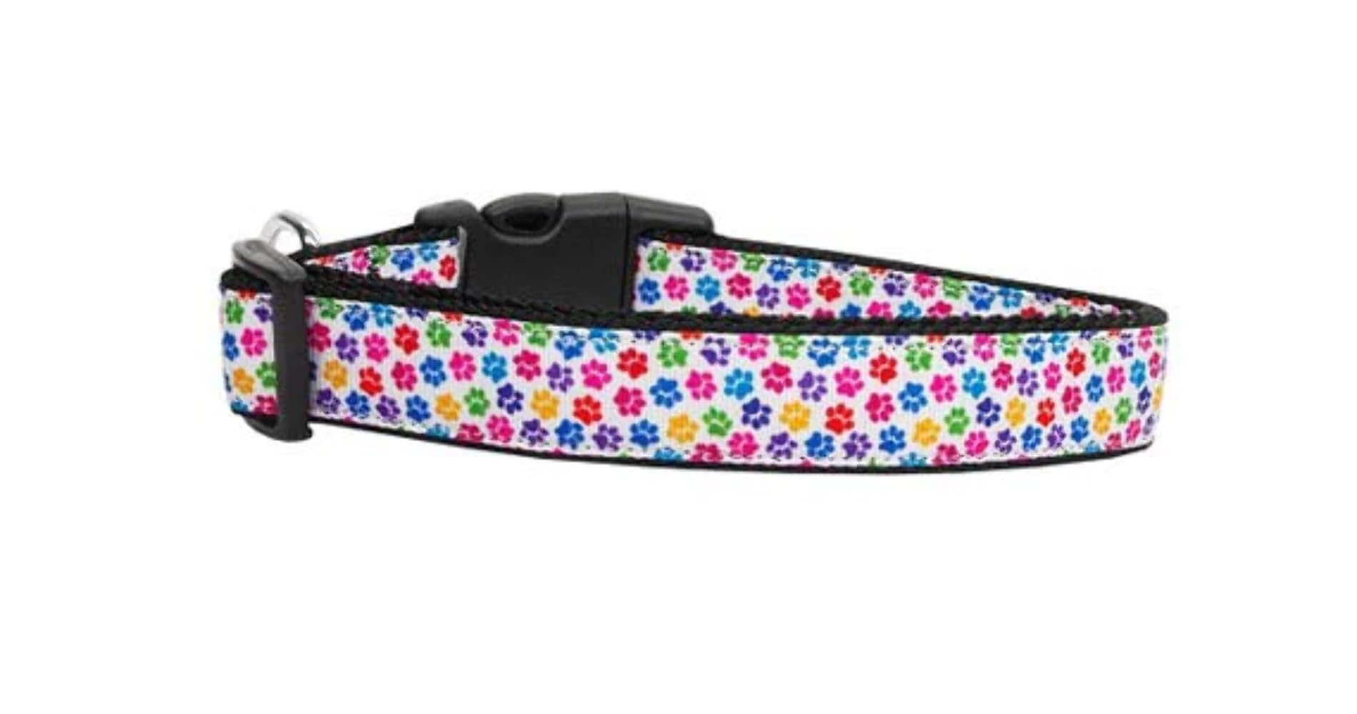 Pet Dog & Cat Nylon Collar or Leash, &quot;Confetti Paws&quot; XS Collar