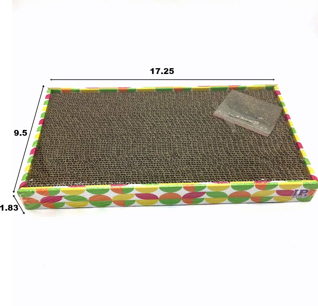Irispets Cat Scratcher Cardboard, Cat Wide Scratching Pad, Cat Scratcher Toys, Catnip Included, 3 Pack Scratcher Cardboard