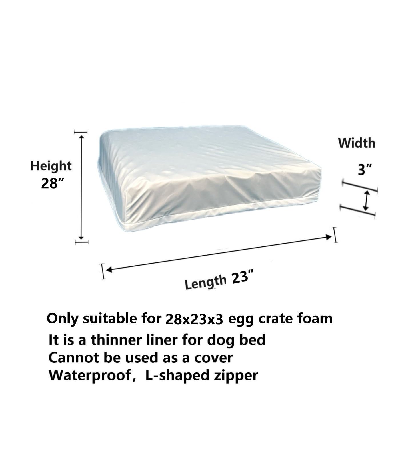 Eechicspace Waterproof Dog Bed Replacement Liner 28 X 23 Inch