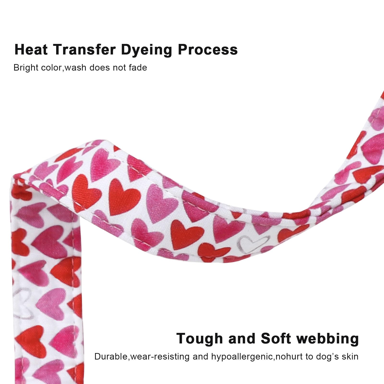 Lionet Paws Valentine'S Dog Collar- Cute Love Heart Dog Collars With Plastic Buckle, Light Adjustable Dog Collars For Small Medi