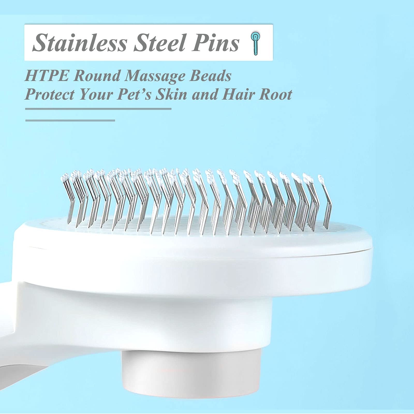 Simpledot Self Cleaning Slicker Brush For Dogs And Cats, Pet Grooming Brush, Pet Hair Brush For Removes Undercoat Loose Hair, Ma