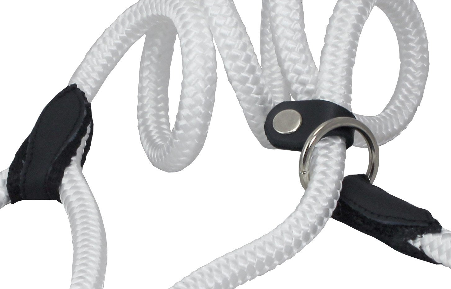 Dogs My Love Nylon Rope Slip Dog Lead Adjustable Collar And Leash 6Ft Long (Large: 0.4' (10Mm), White)