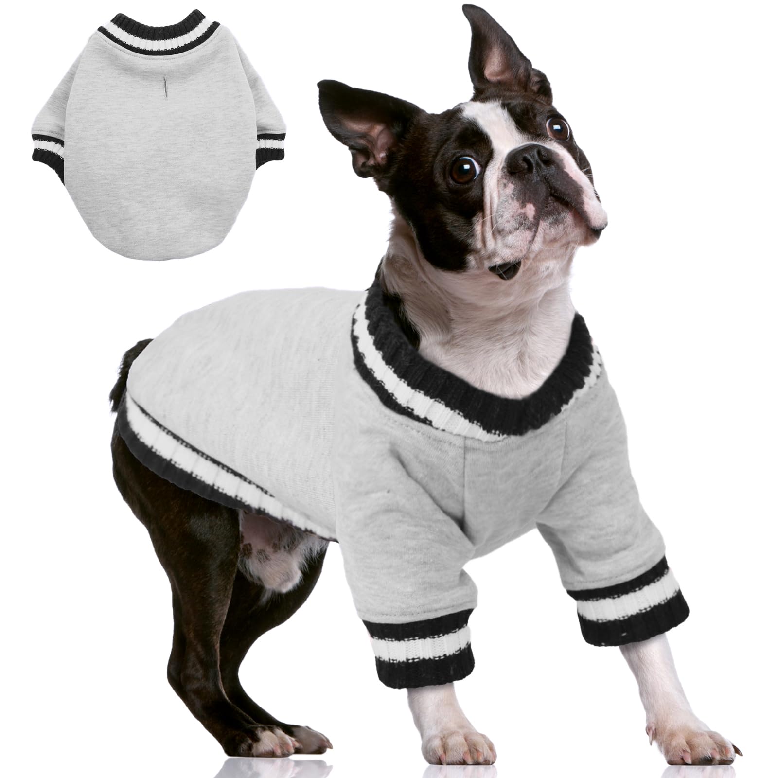 Fuamey Dog Pullover For Small To Medium Dogs - Warm Winter Sweater With Soft Fleece, Cute Pet Doggie Outfit For Boys & Girls, Gr
