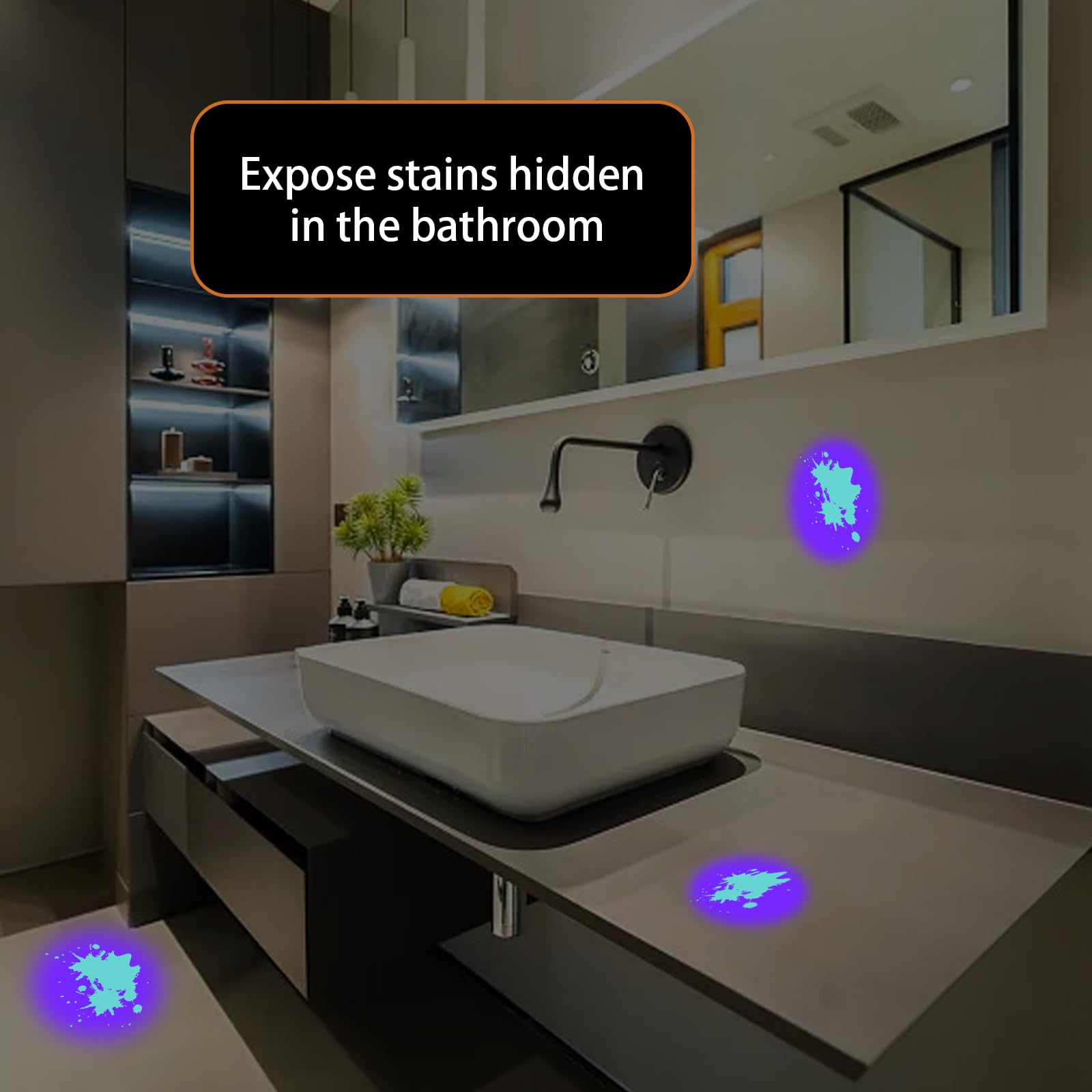 Generic UV Flashlight - 12 LED Black Light Mini Pet Urine Detector for Dogs/Cats, Dry Stains, Resin Curing, Bed Bug Detection