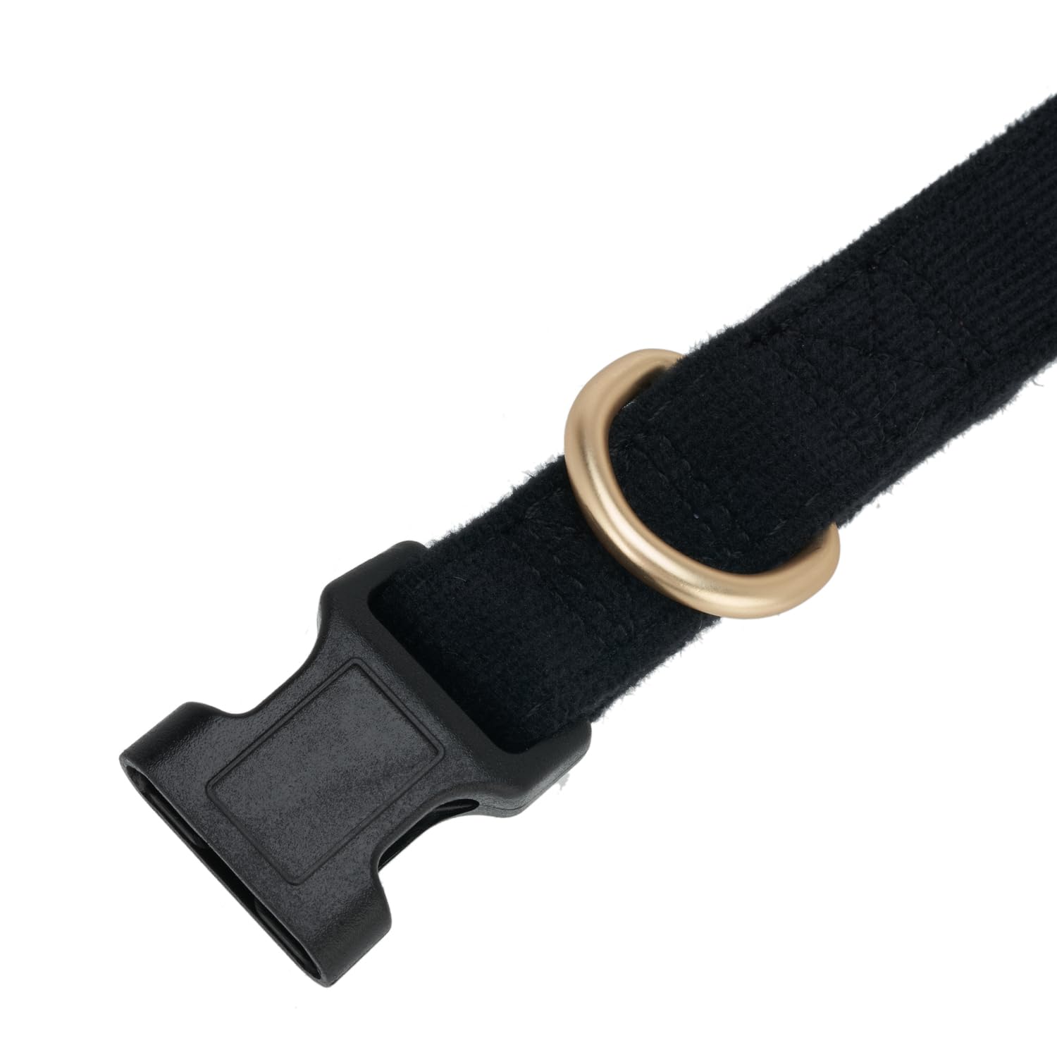 Petiry Soft Corduroy Fibric Dog Collar, Quick Side Release Buckle, for Medium Dogs.(Black,Medium:12-19'')