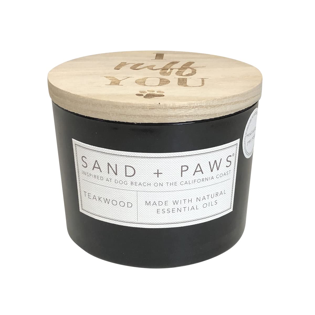 Sand + Paws Scented Candle - Teakwood - Additional Scents And Sizes -Luxurious Air Freshening Jar Candles Neutralize Pet Odors A