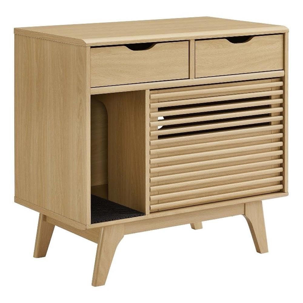 Modway EEI-6796-OAK Render Cat Cabinet, Oak