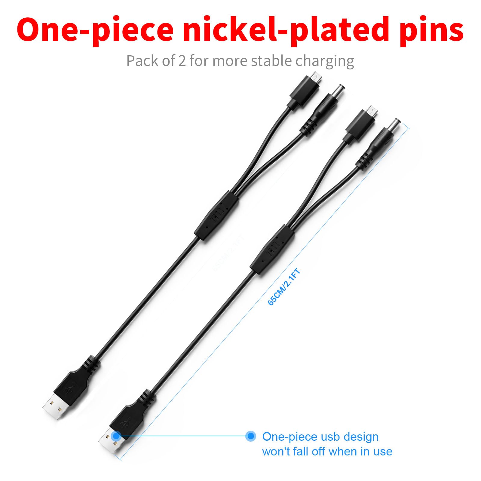 For Pet Collars Charger Replacement, Merom Power Cable Compatible With Bousnic Dog Shock Collar Rs2 And Rs2B, 2-In-1 Dc Charging