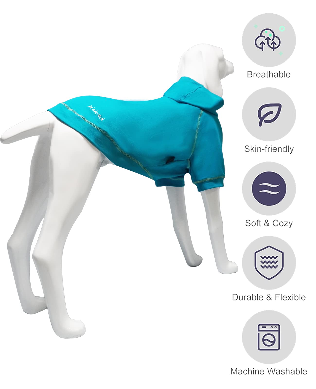 Kickred Basic Dog Hoodie Sweatshirts, Pet Clothes Hoodies Sweater With Hat And Leash Hole, Soft Cotton Outfit Coat For Small Medium Large Dogs