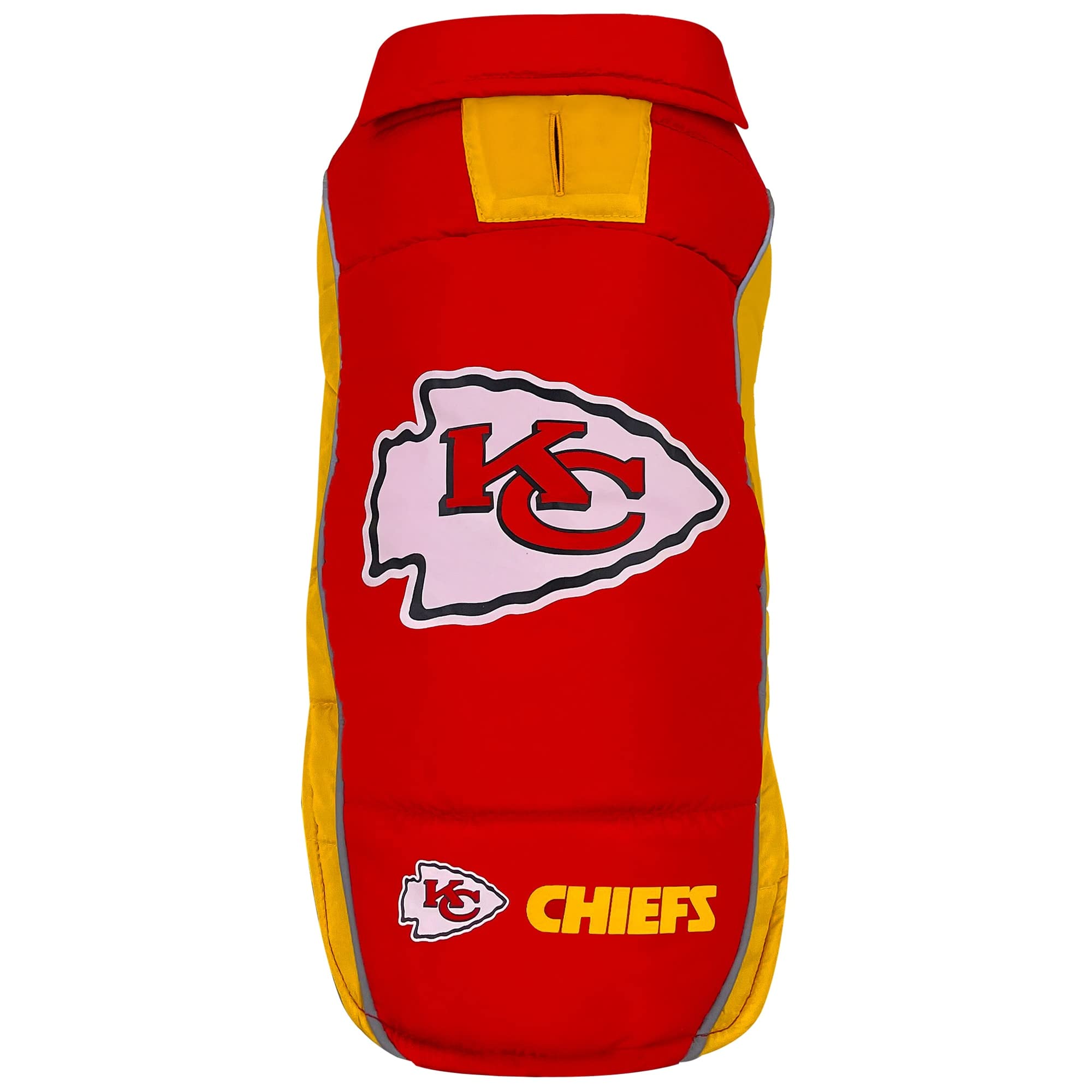 Nfl Kansas City Chiefs Puffer Vest For Dogs & Cats, Size Large. Warm, Cozy, And Waterproof Dog Coat, For Small And Large Dogs/Ca
