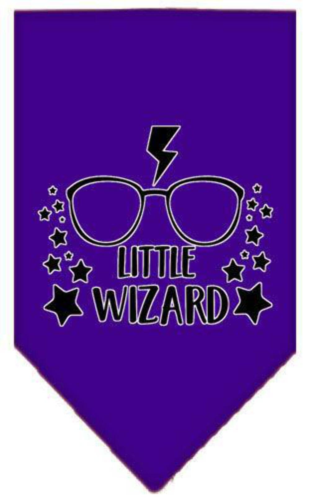 Mirage Pet Product Little Wizard Screen Print Bandana Purple Large