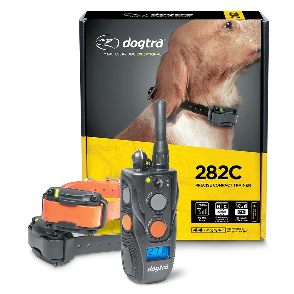 Dogtra 282C Waterproof 127-Level Precise Control Lcd Screen 1/2-Mile 2-Dog Remote Training Dog E-Collar
